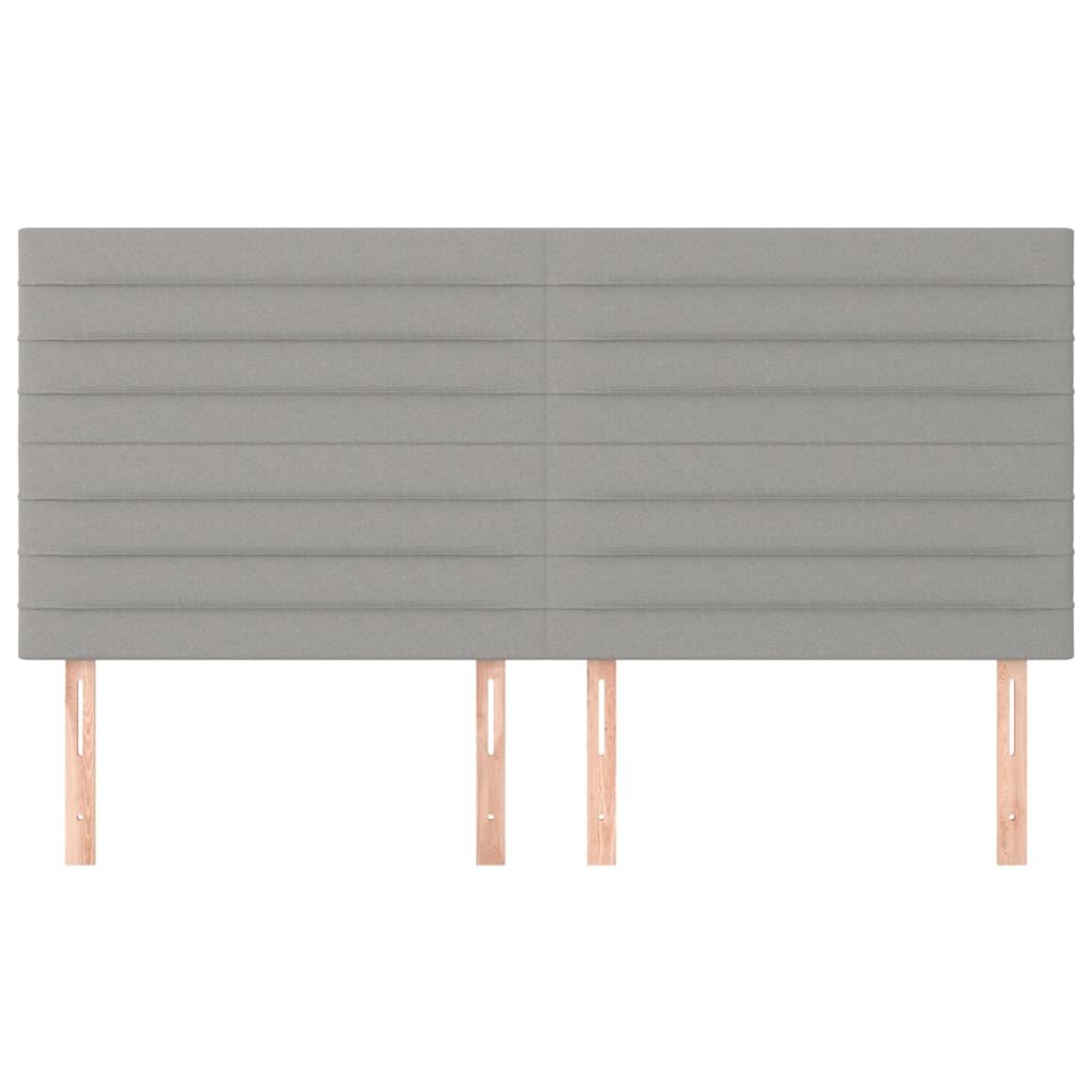 sengegavl lysegrå 180x5x118/128 cm stof