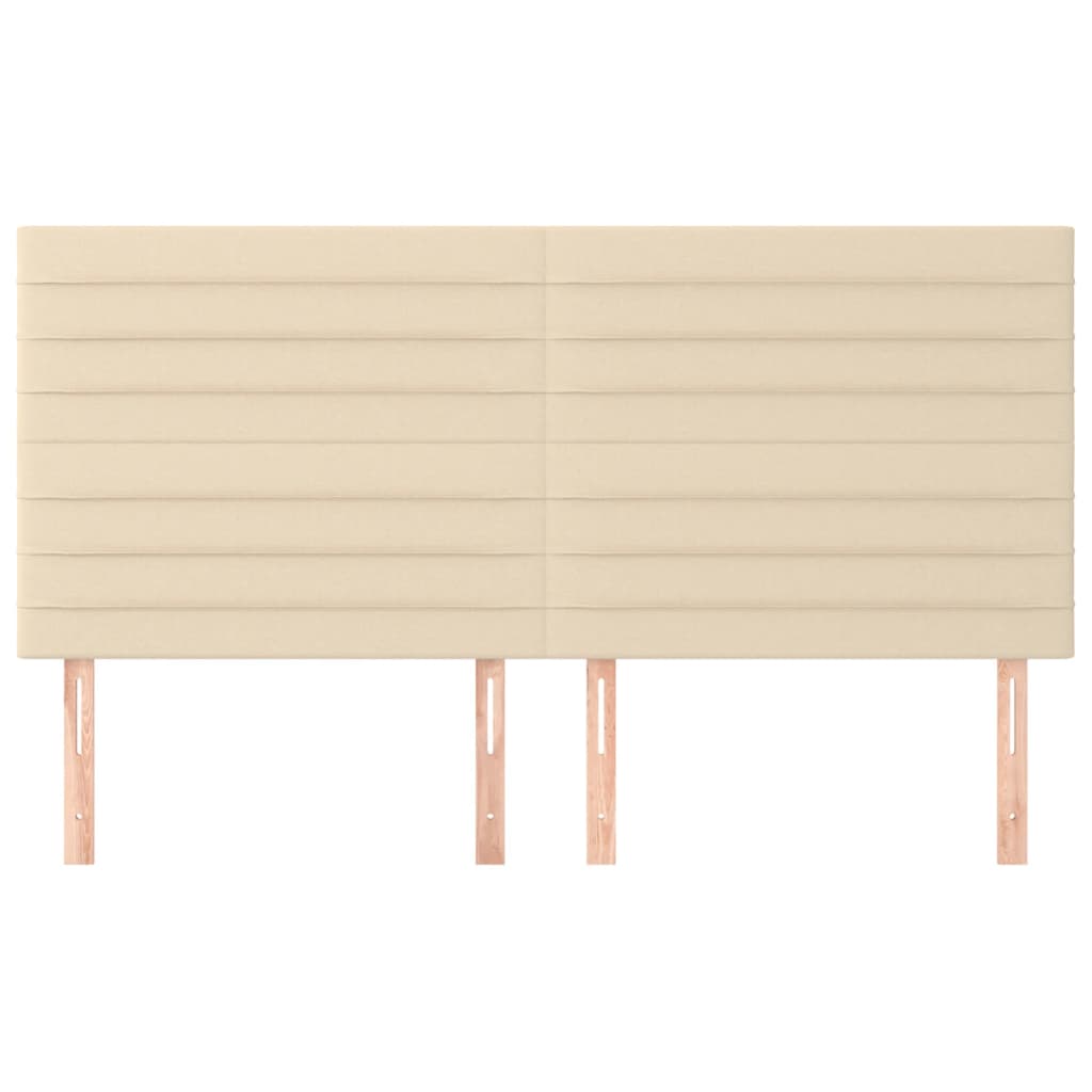 sengegavl cremefarvet 200x5x118/128 cm stof