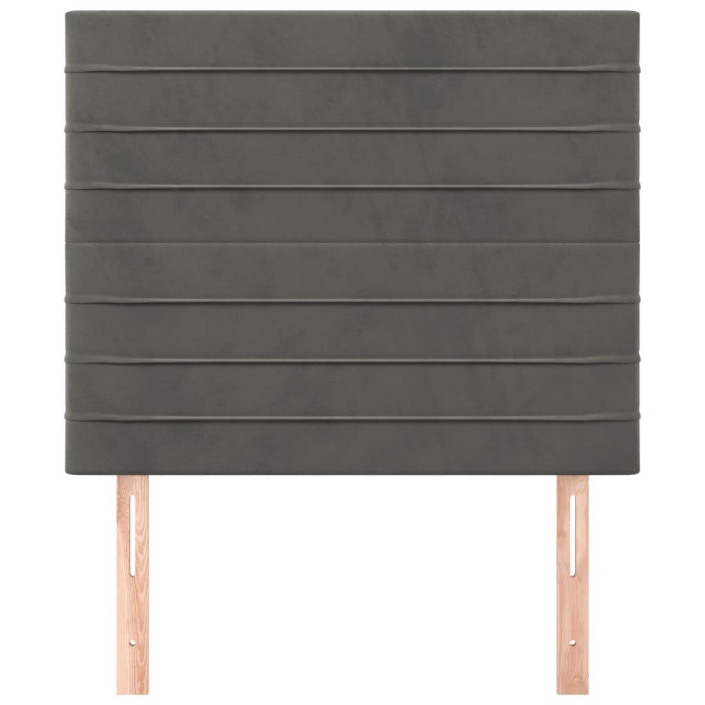 sengegavl mørkegrå 80x5x118/128 cm fløjl