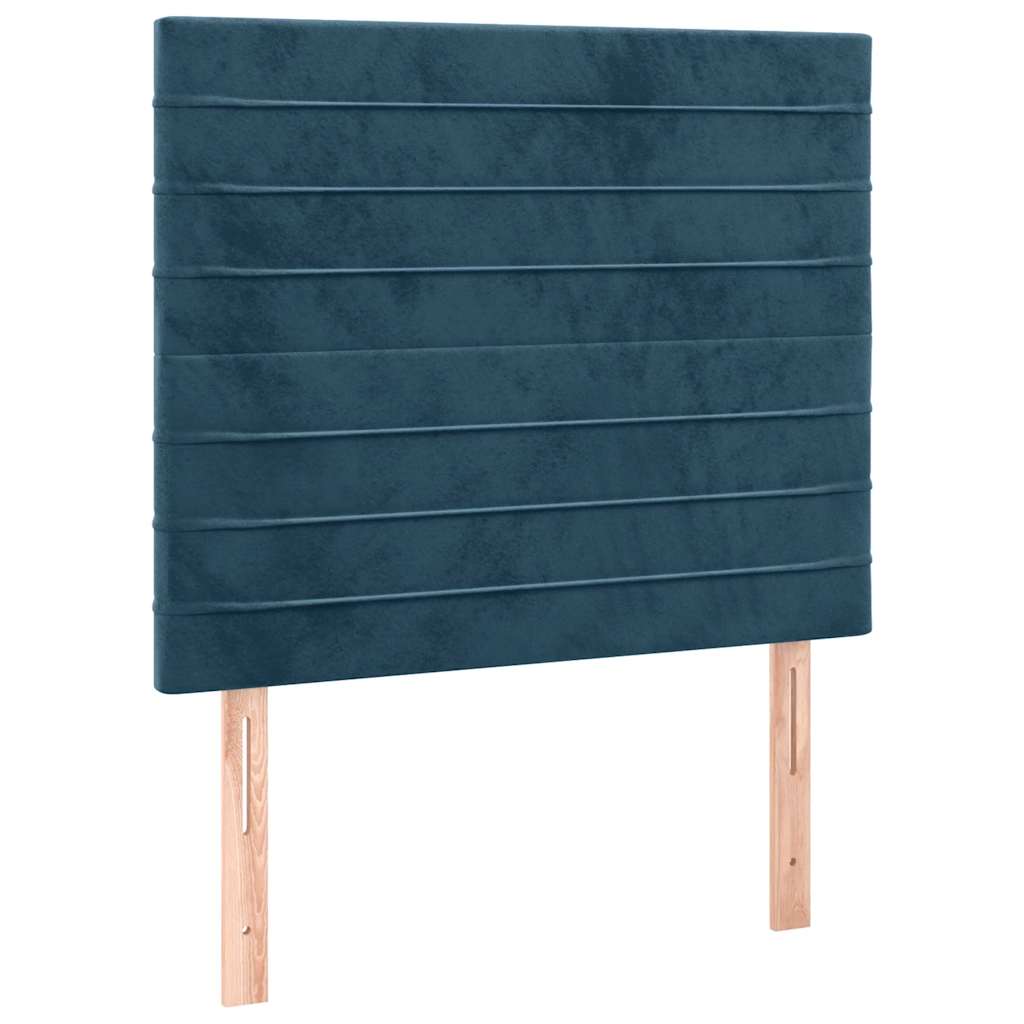 sengegavl mørkeblå 80x5x118/128 cm fløjl