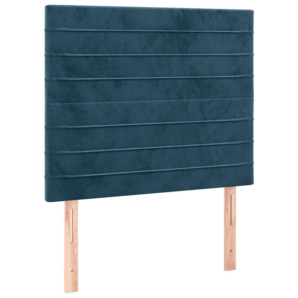 sengegavl mørkeblå 90x5x118/128 cm fløjl