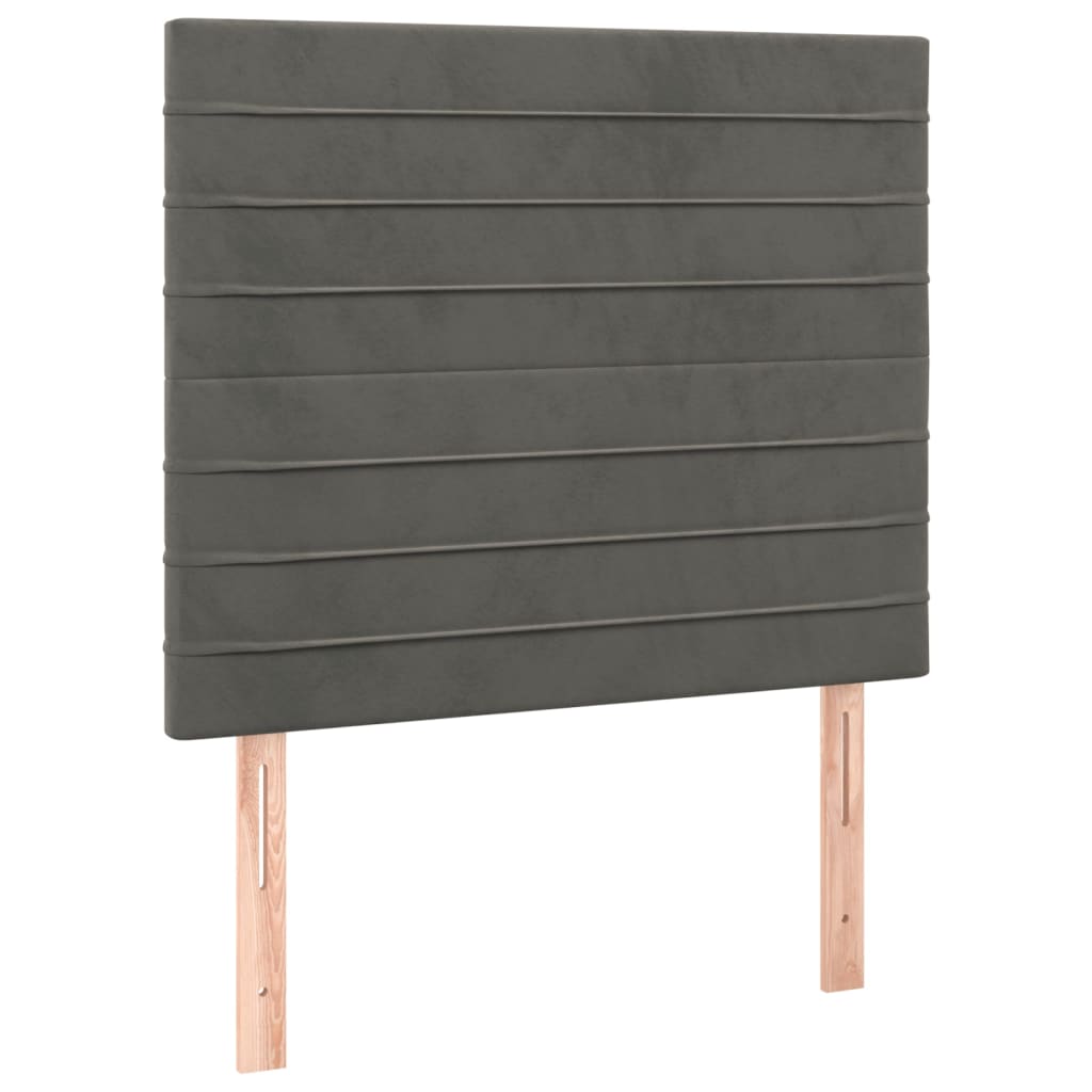 sengegavl mørkegrå 100x5x118/128 cm fløjl