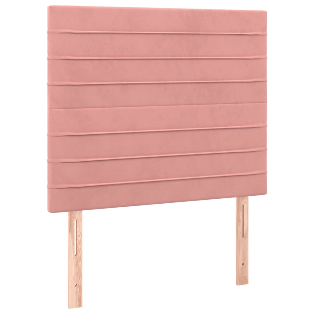 sengegavl lyserød 100x5x118/128 cm fløjl