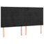 sengegavl sort 160x5x118/128 cm fløjl