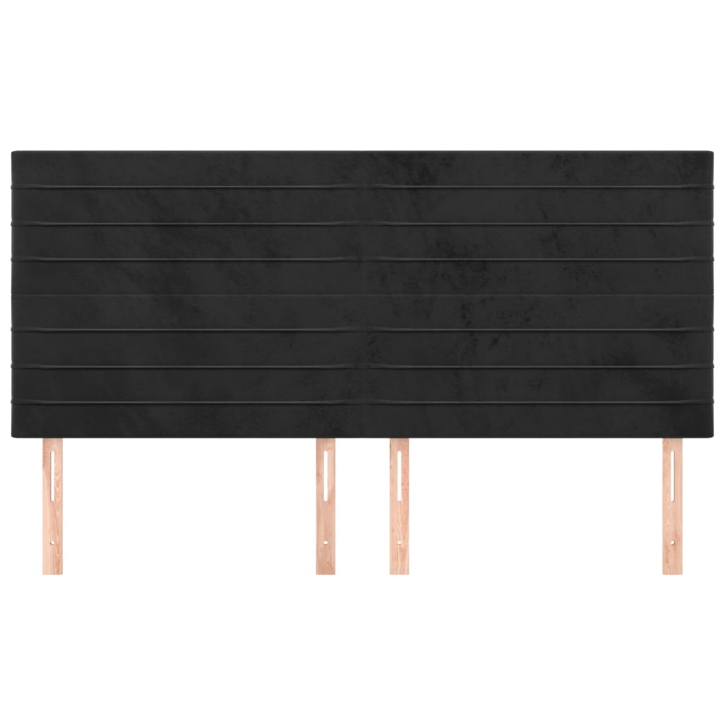 sengegavl sort 160x5x118/128 cm fløjl