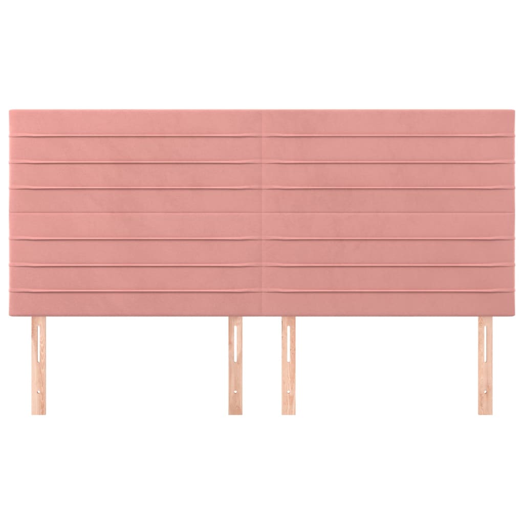 sengegavl lyserød 180x5x118/128 cm fløjl