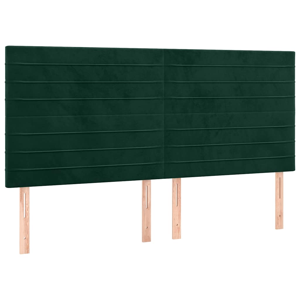 sengegavl mørkegrøn 200x5x118/128 cm fløjl