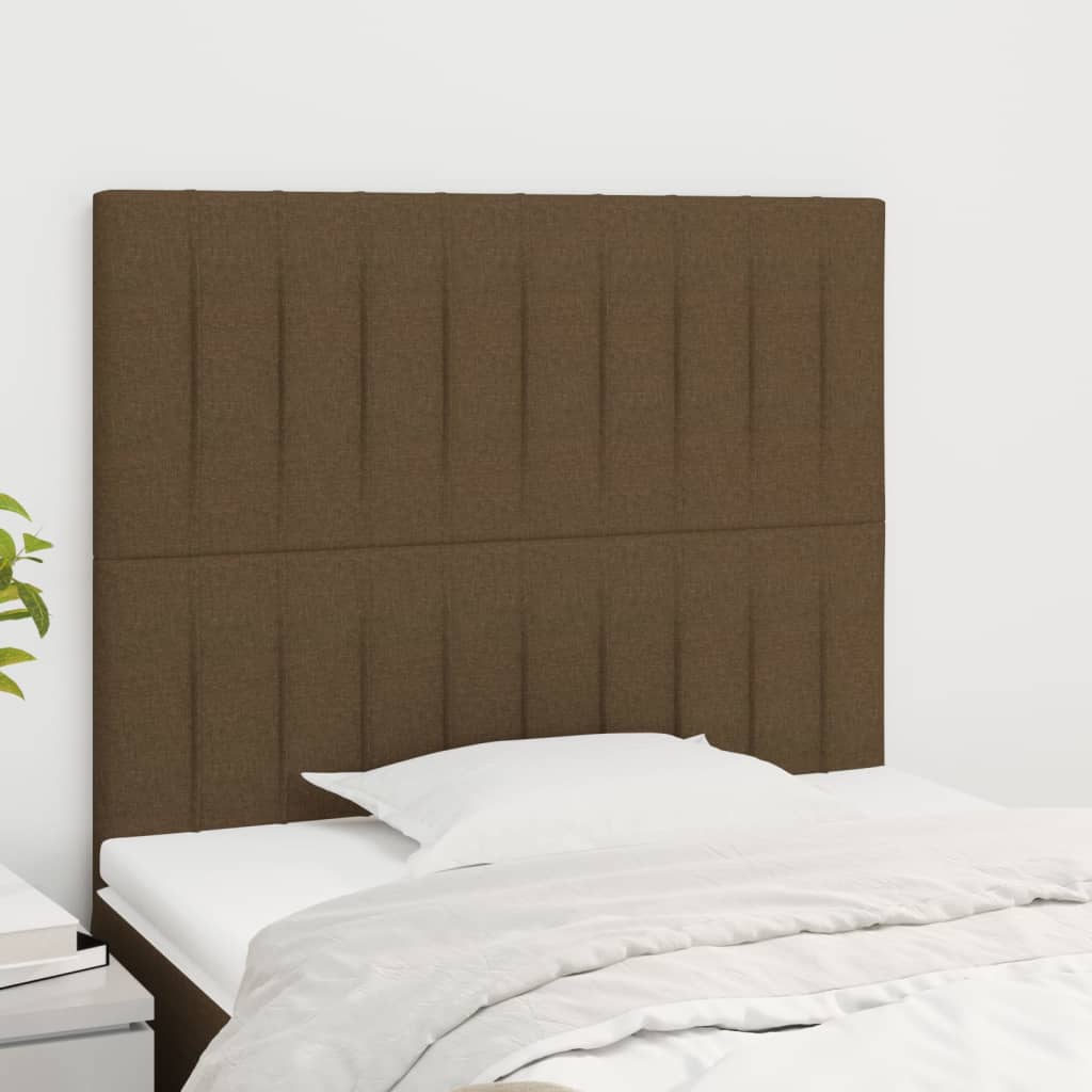 sengegavl mørkebrun 90x5x118/128 cm stof