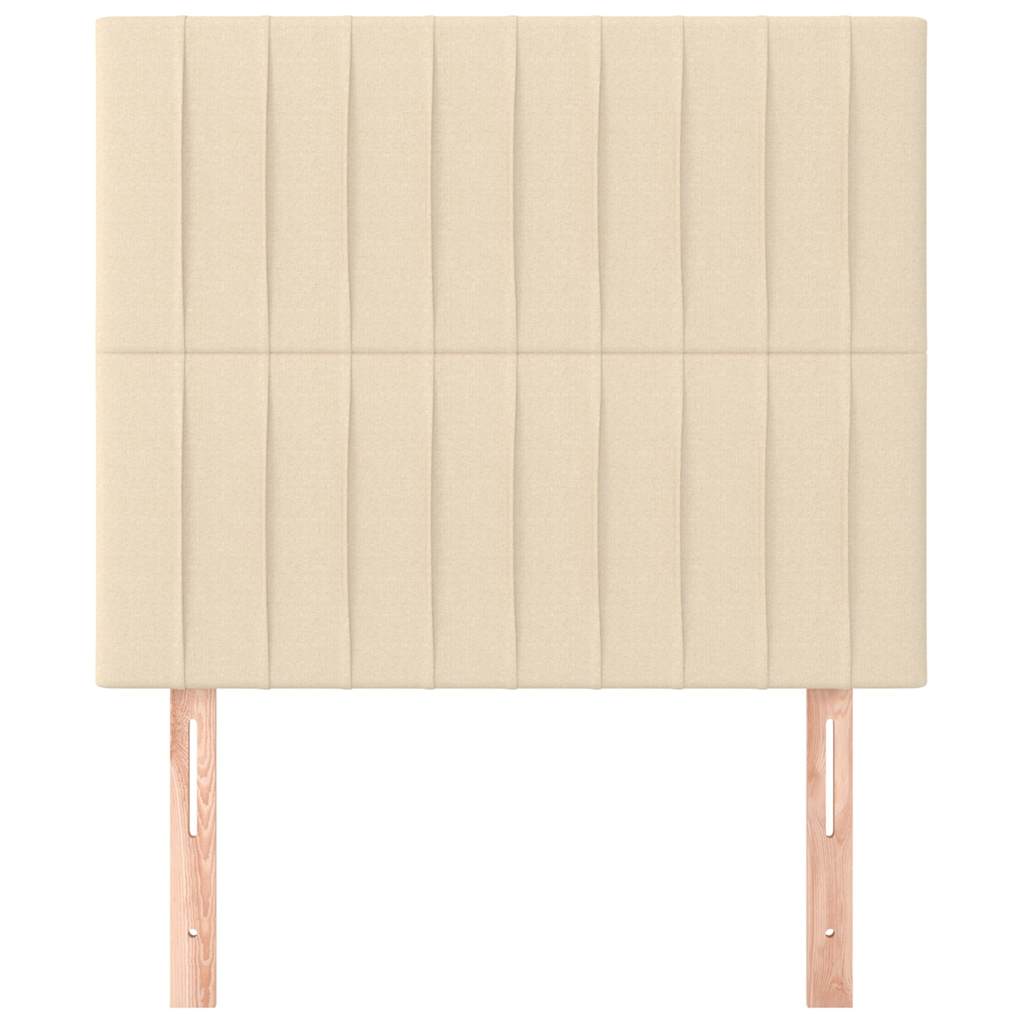 sengegavl cremefarvet 90x5x118/128 cm stof