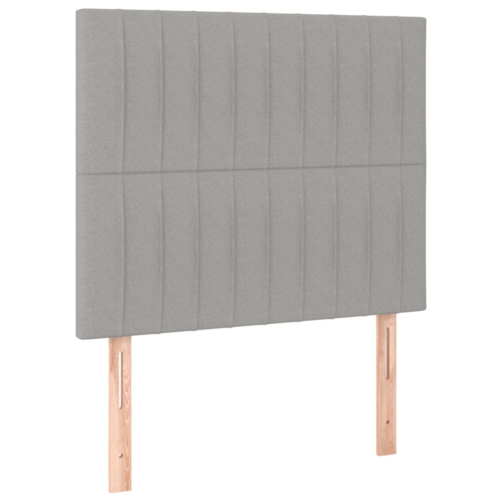 sengegavl lysegrå 100x5x118/128 cm stof
