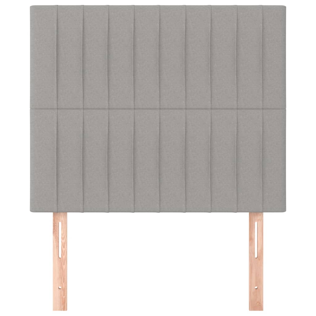 sengegavl lysegrå 100x5x118/128 cm stof