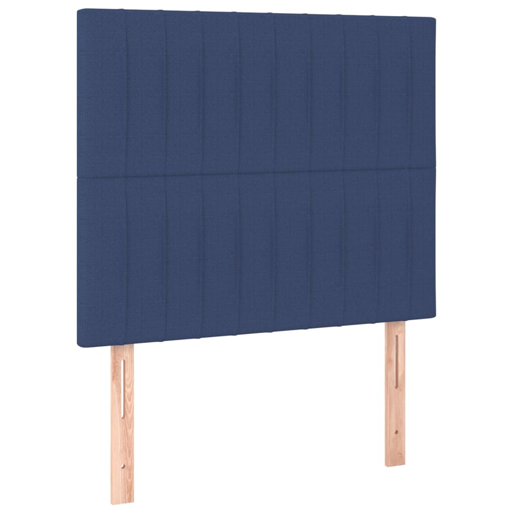 sengegavl blå 100x5x118/128 cm stof