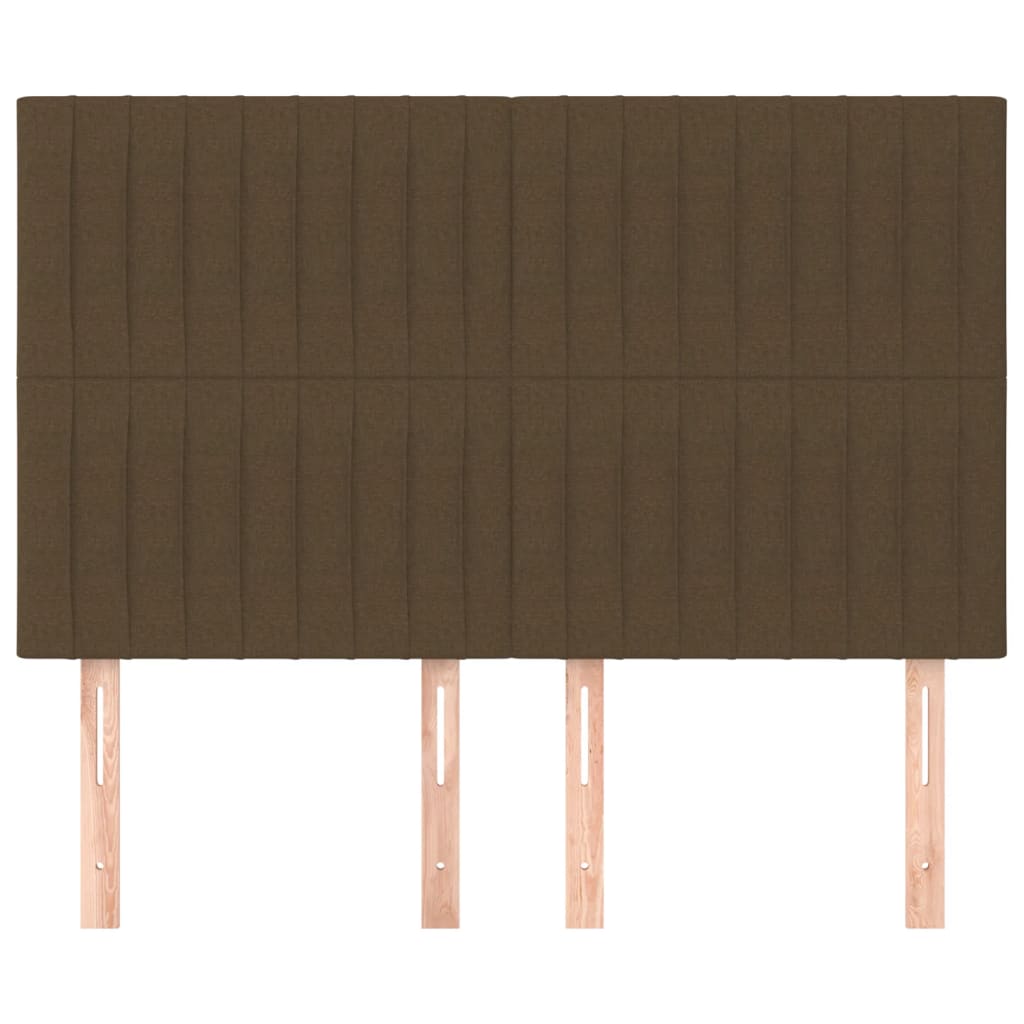 sengegavl mørkebrun 144x5x118/128 cm stof