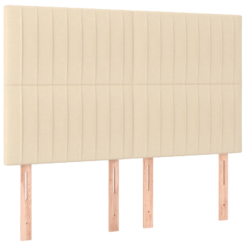 sengegavl cremefarvet 144x5x118/128 cm stof