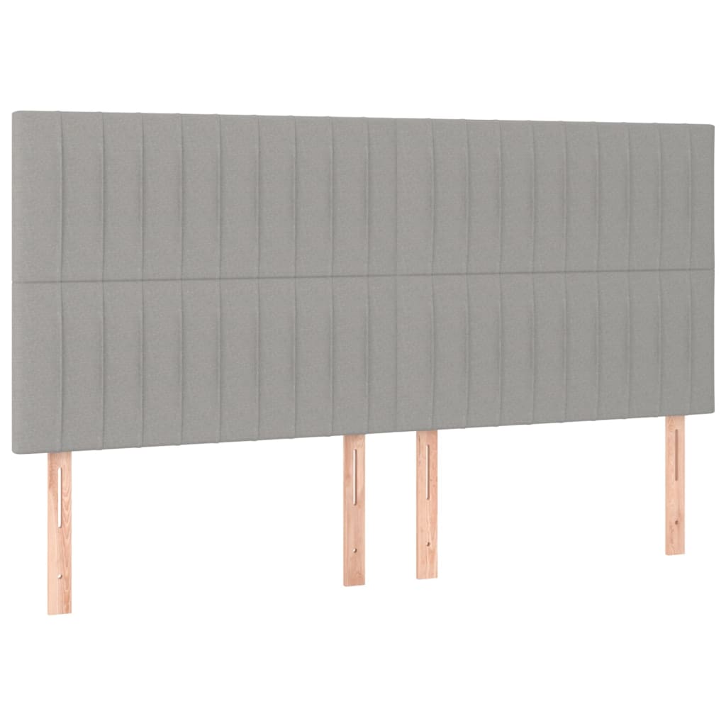 sengegavl lysegrå 160x5x118/128 cm stof