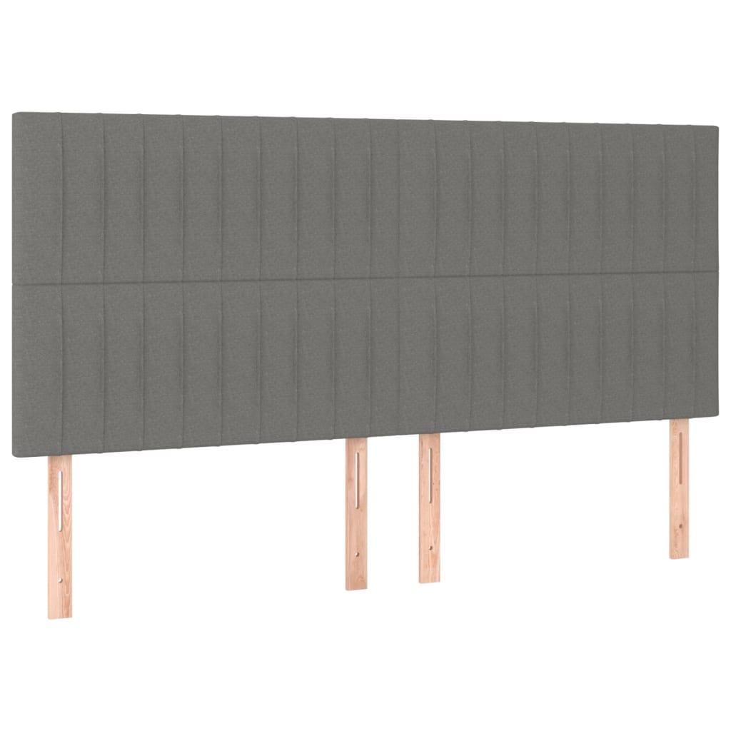 sengegavl mørkegrå 160x5x118/128 cm stof