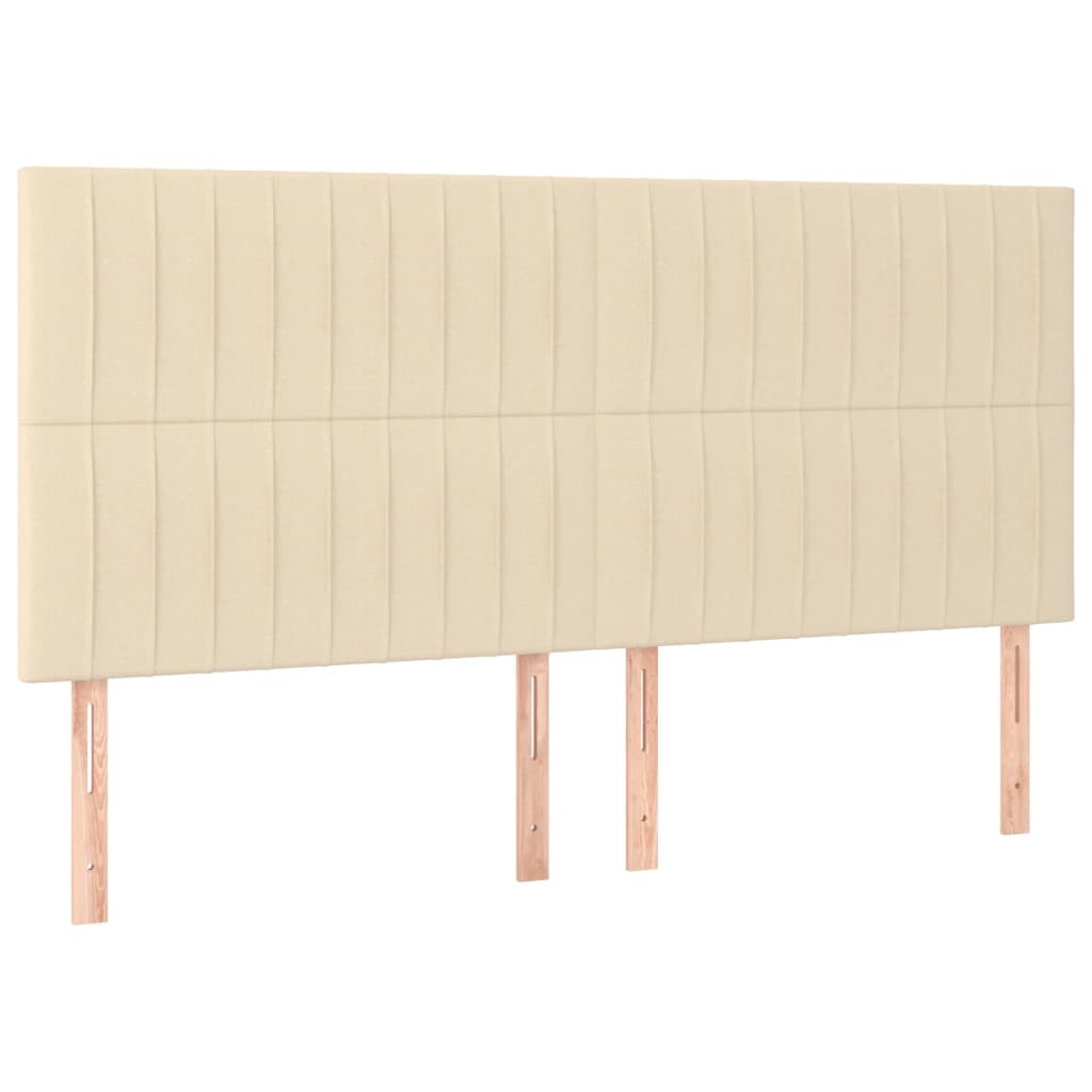 sengegavl cremefarvet 160x5x118/128 cm stof