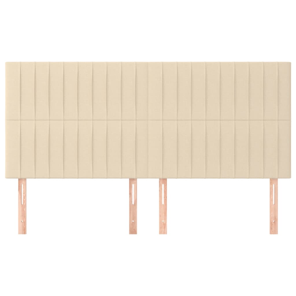 sengegavl cremefarvet 160x5x118/128 cm stof