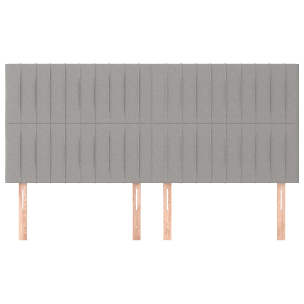 sengegavl lysegrå 180x5x118/128 cm stof