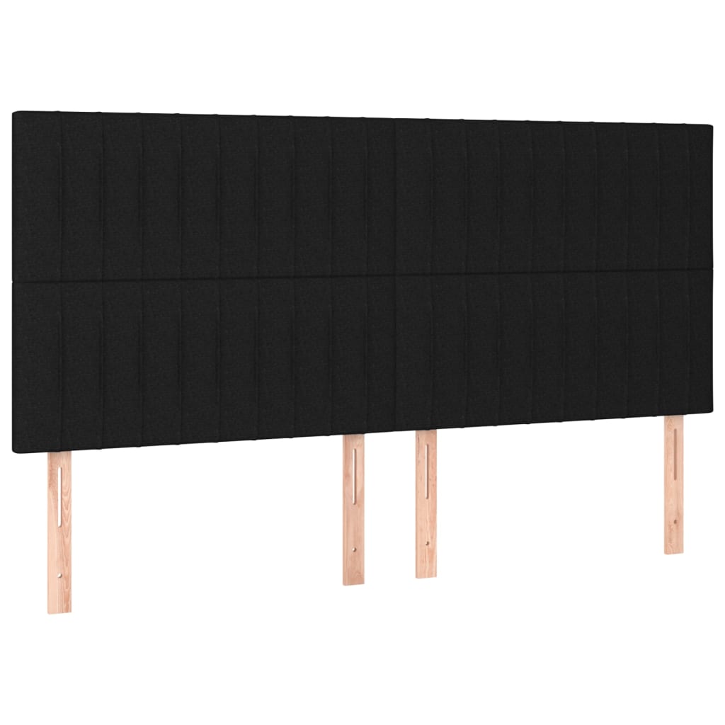 sengegavl sort 180x5x118/128 cm stof