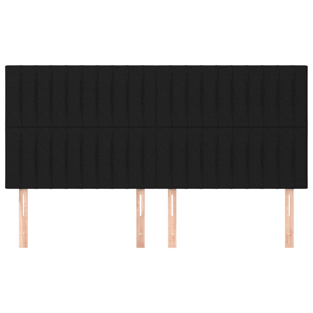 sengegavl sort 180x5x118/128 cm stof