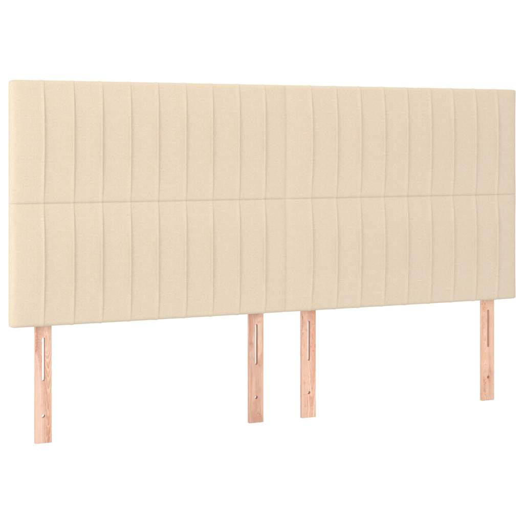 sengegavl cremefarvet 180x5x118/128 cm stof