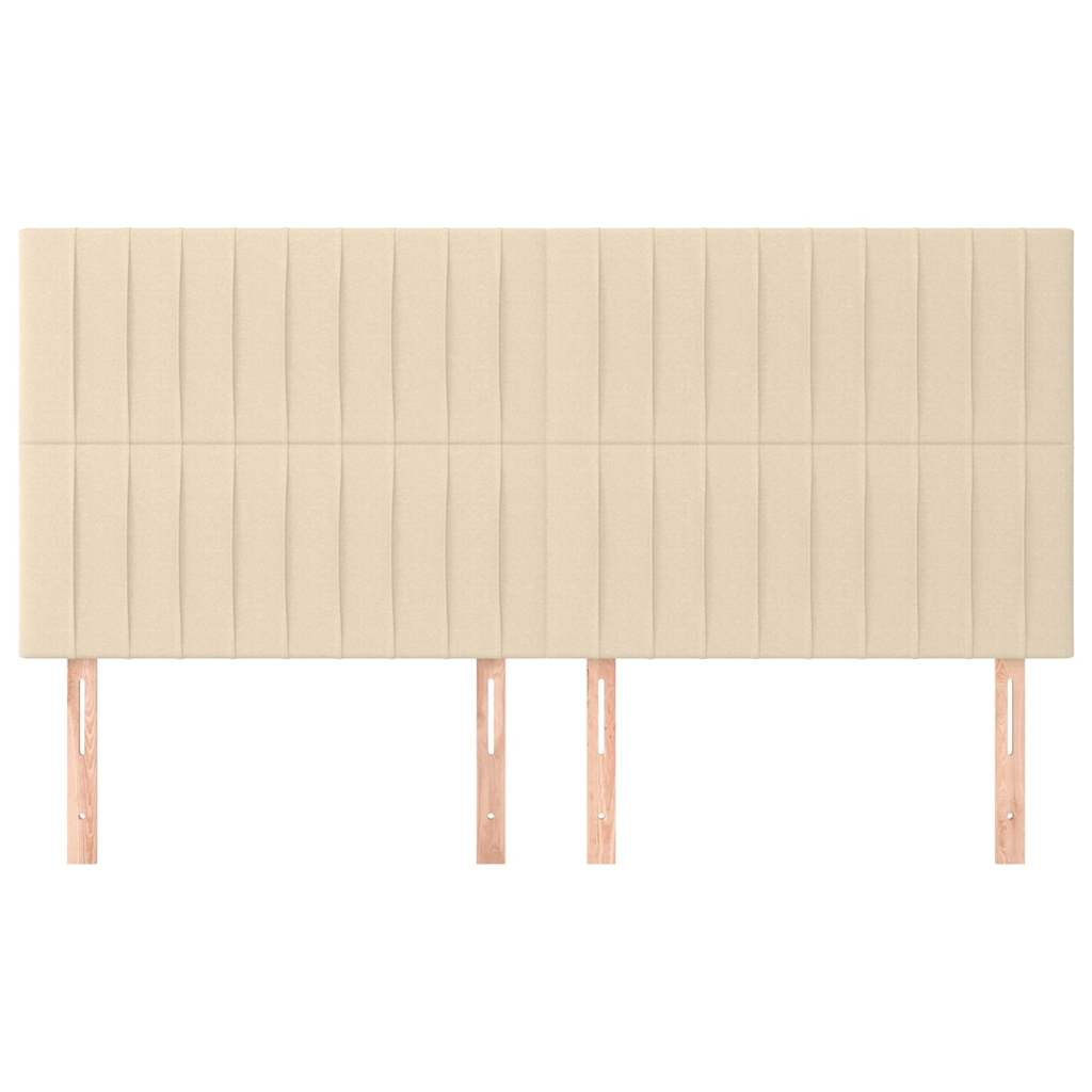 sengegavl cremefarvet 180x5x118/128 cm stof
