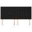 sengegavl sort 200x5x118/128 cm stof
