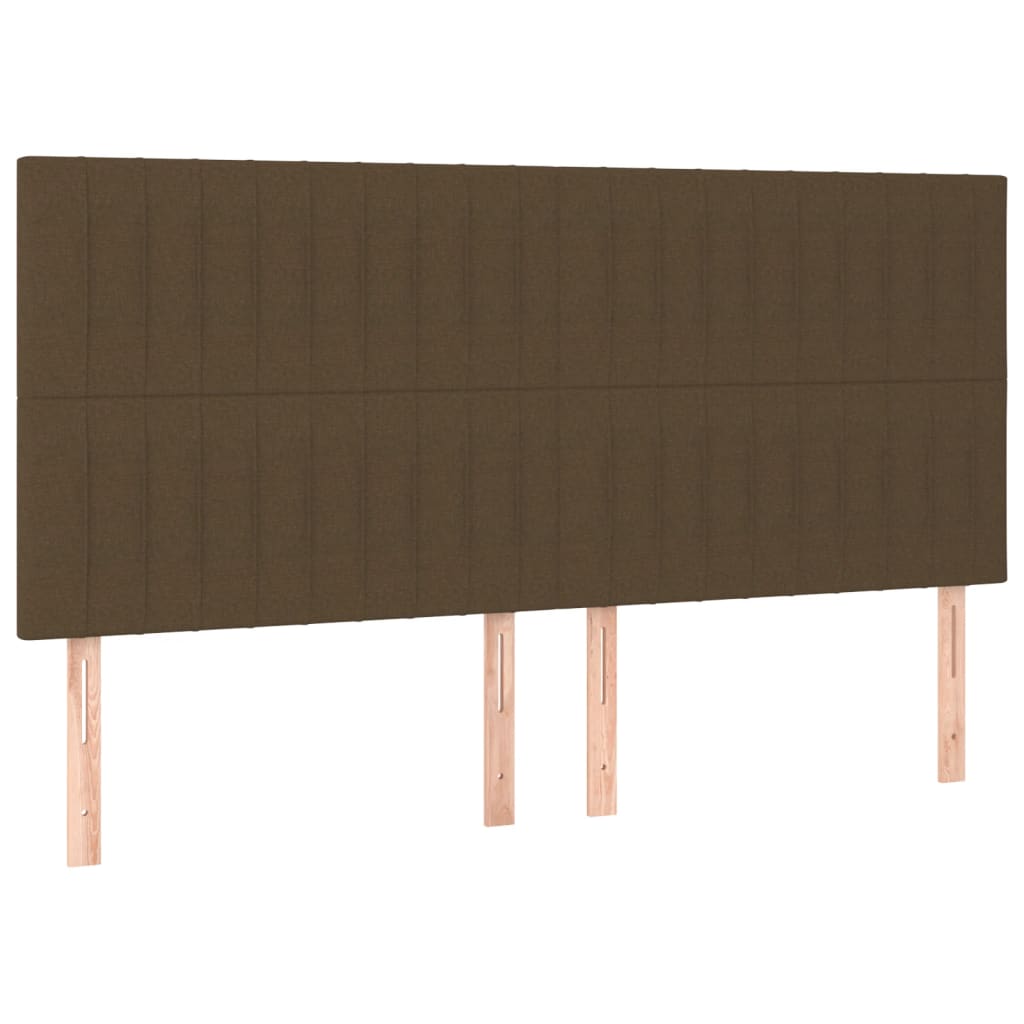 sengegavl mørkebrun 200x5x118/128 cm stof