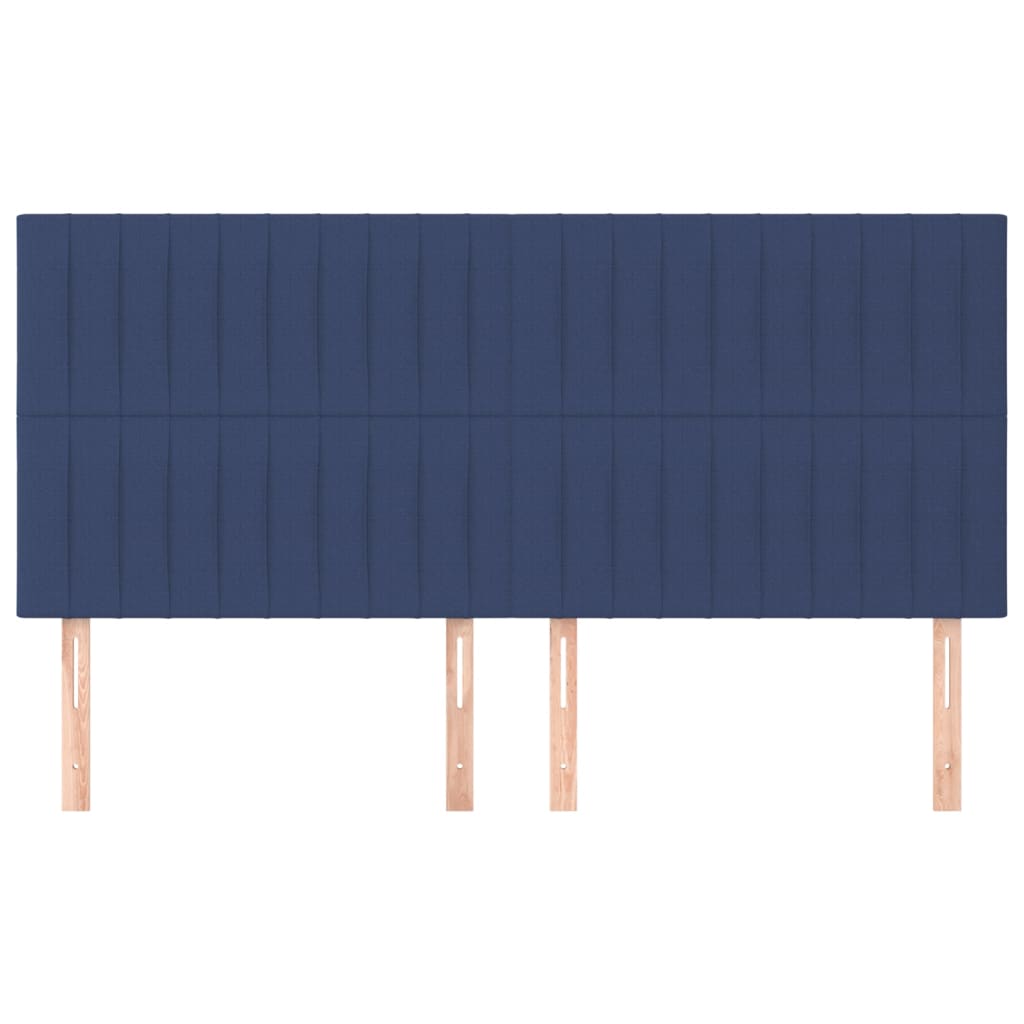 sengegavl blå 200x5x118/128 cm stof