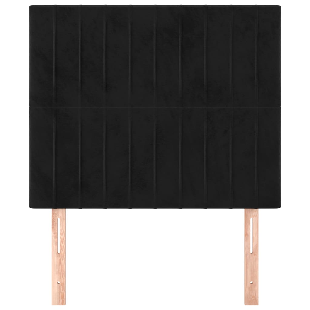sengegavl sort 90x5x118/128 cm fløjl