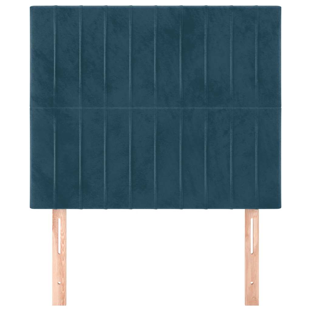 sengegavl mørkeblå 90x5x118/128 cm fløjl