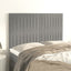 sengegavl lysegrå 144x5x118/128 cm fløjl
