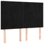 sengegavl sort 144x5x118/128 cm fløjl