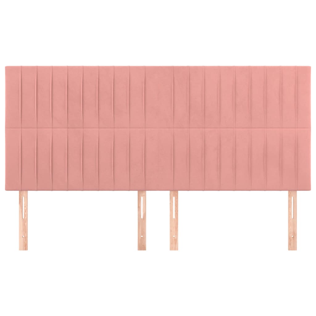 sengegavl lyserød 180x5x118/128 cm fløjl
