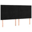 sengegavl sort 200x5x118/128 cm fløjl