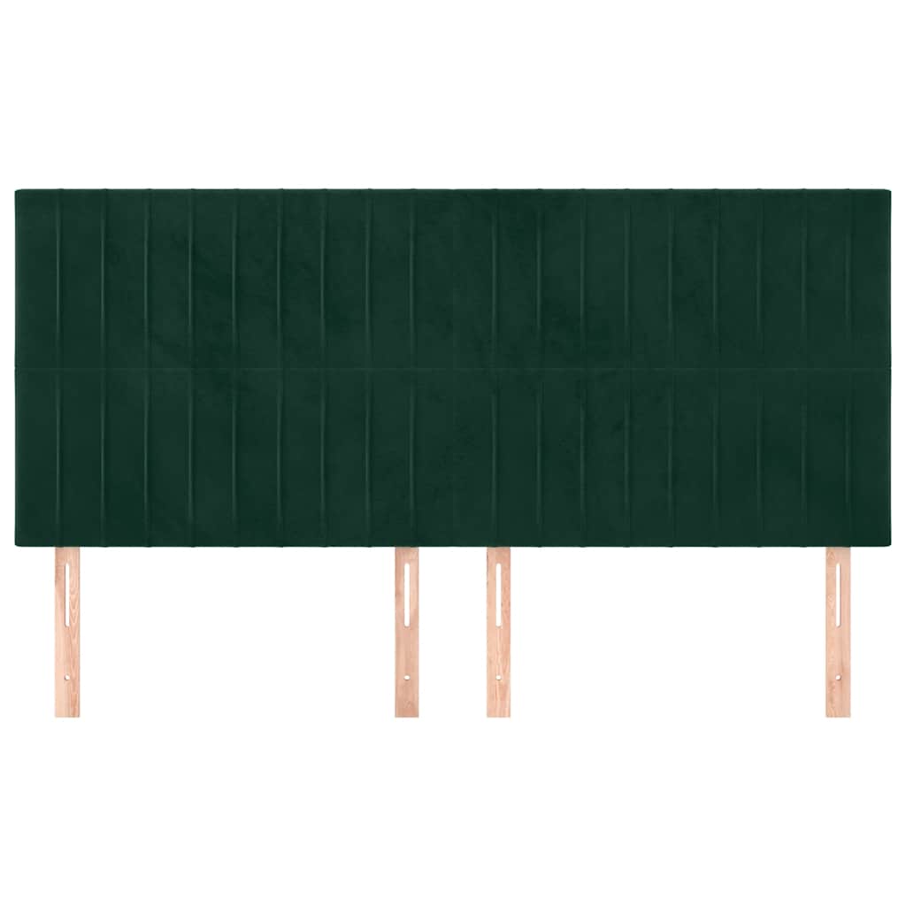 sengegavl mørkegrøn 200x5x118/128 cm fløjl