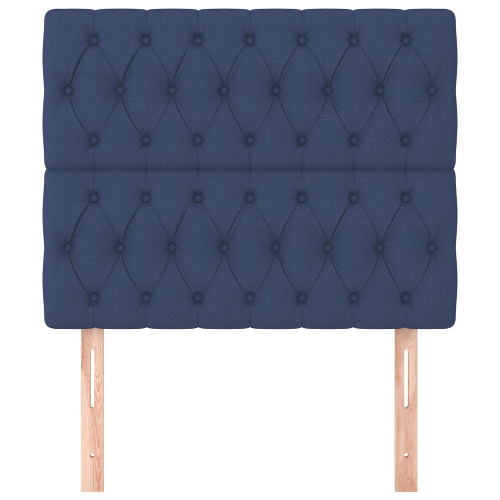 sengegavl blå 90x7x118/128 cm stof