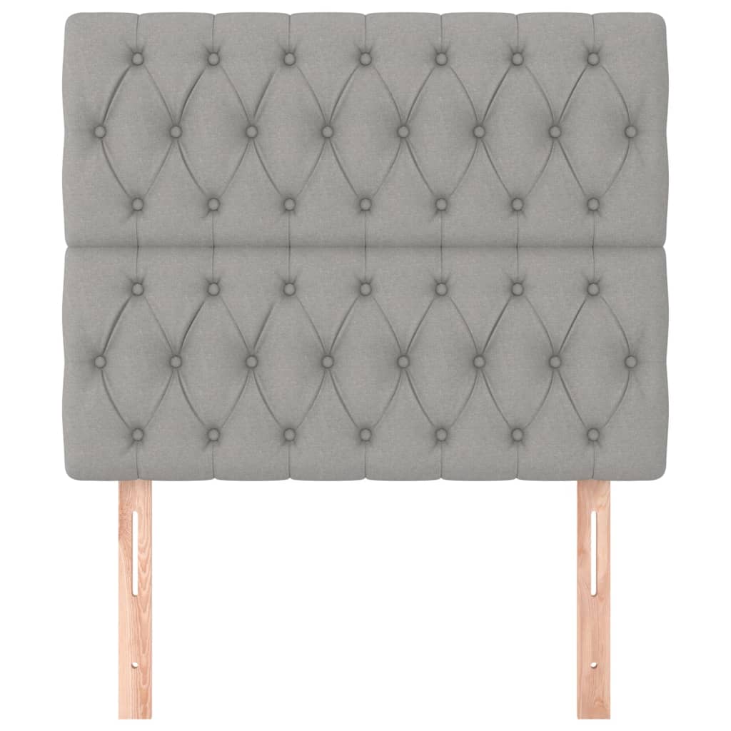 sengegavl lysegrå 100x7x118/128 cm stof