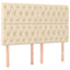 sengegavl cremefarvet 144x7x118/128 cm stof