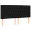 sengegavl sort 180x7x118/128 cm stof