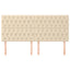 sengegavl cremefarvet 200x7x118/128 cm stof
