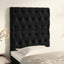 sengegavl sort 80x7x118/128 cm fløjl