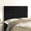 sengegavl sort 144x7x118/128 cm fløjl