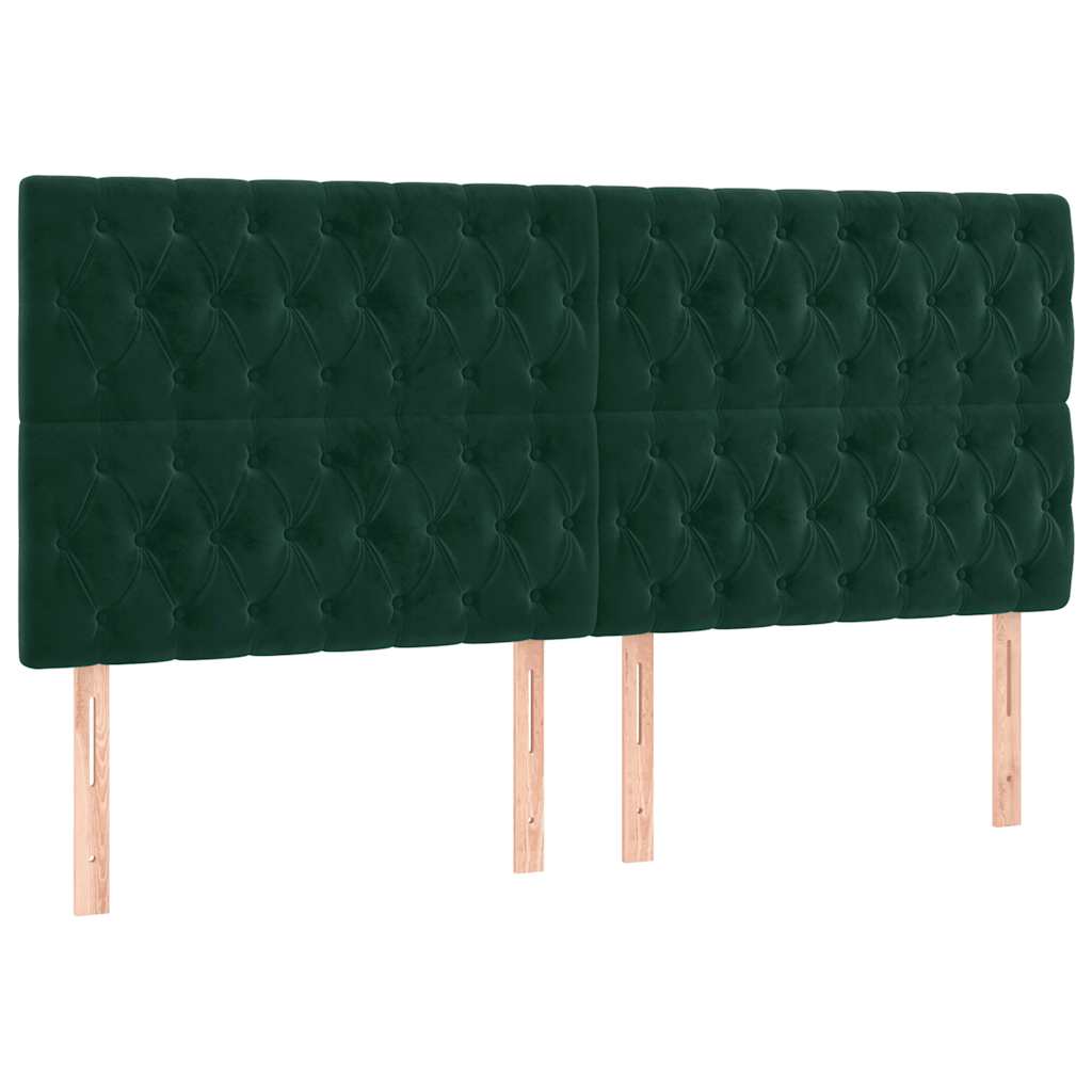 sengegavl mørkegrøn 180x7x118/128 cm fløjl