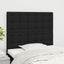 sengegavl sort 80x5x118/128 cm stof