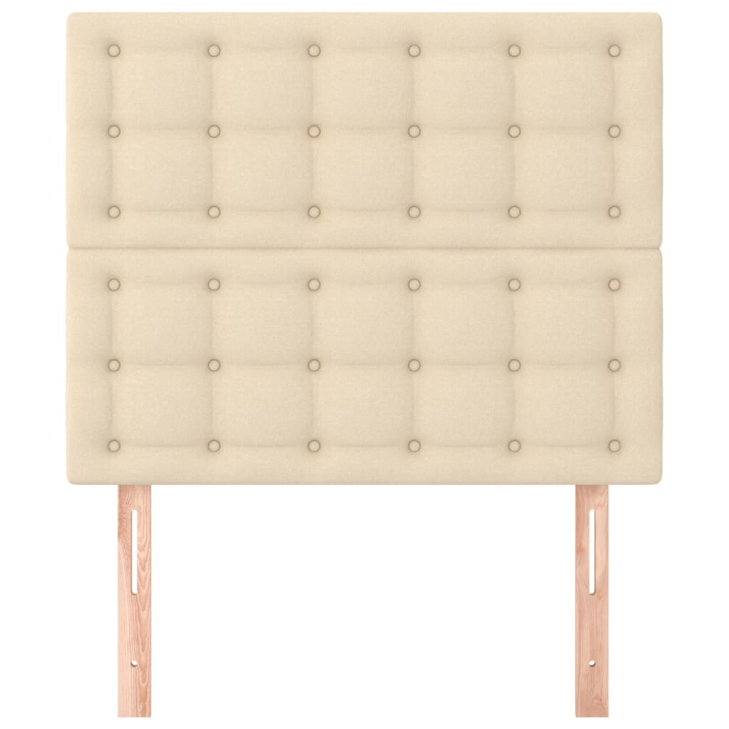 sengegavl cremefarvet 80x5x118/128 cm stof