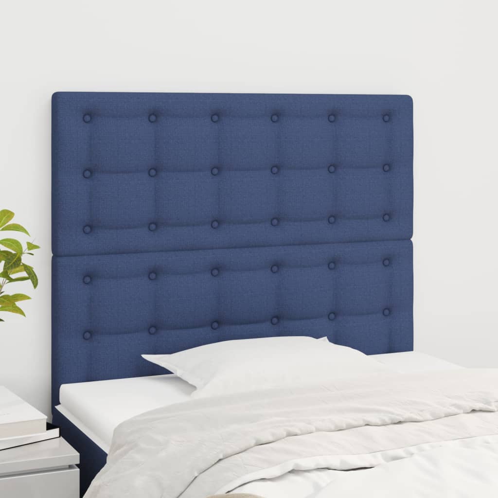 sengegavl blå 80x5x118/128 cm stof
