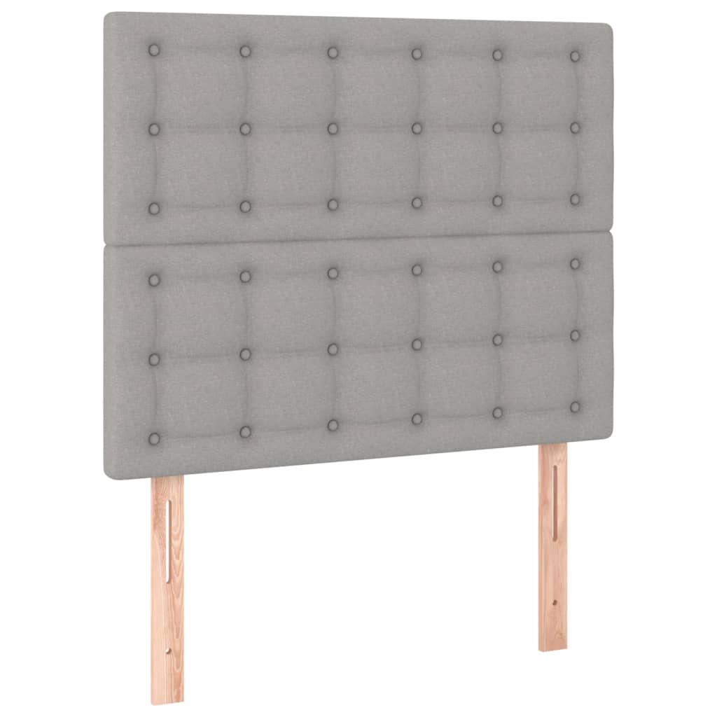 sengegavl lysegrå 90x5x118/128 cm stof
