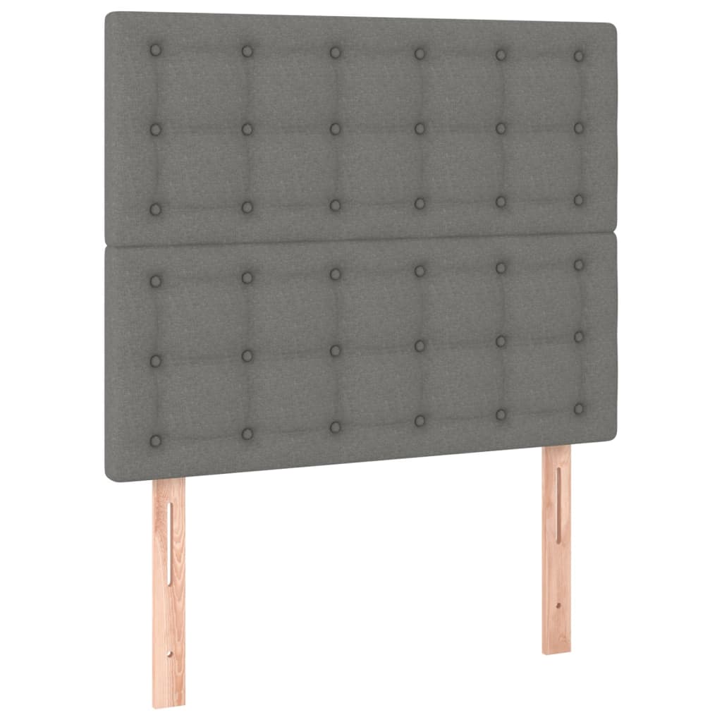 sengegavl mørkegrå 90x5x118/128 cm stof